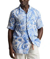 Polo Ralph Lauren Big & Tall Tropical-Print Short Sleeve Linen Shirt