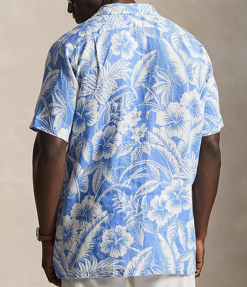 Polo Ralph Lauren Big & Tall Tropical-Print Short Sleeve Linen Shirt