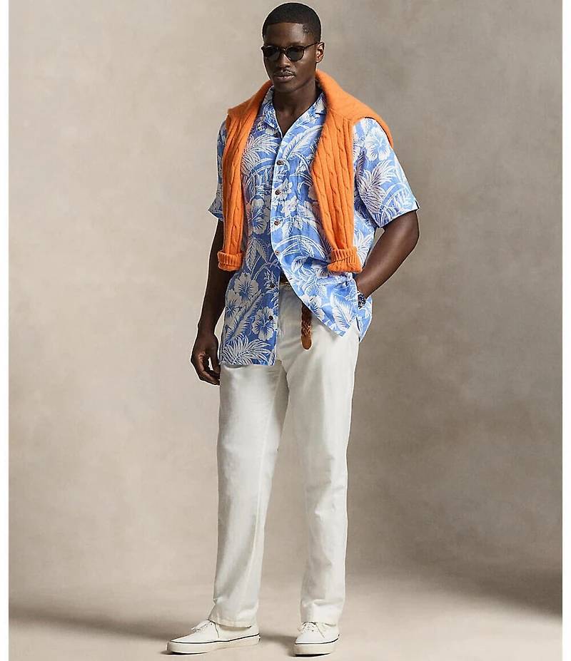 Polo Ralph Lauren Big & Tall Tropical-Print Short Sleeve Linen Shirt