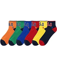 Polo Ralph Lauren Big & Tall Varsity Polo Logo Quarter Socks 6-Pack