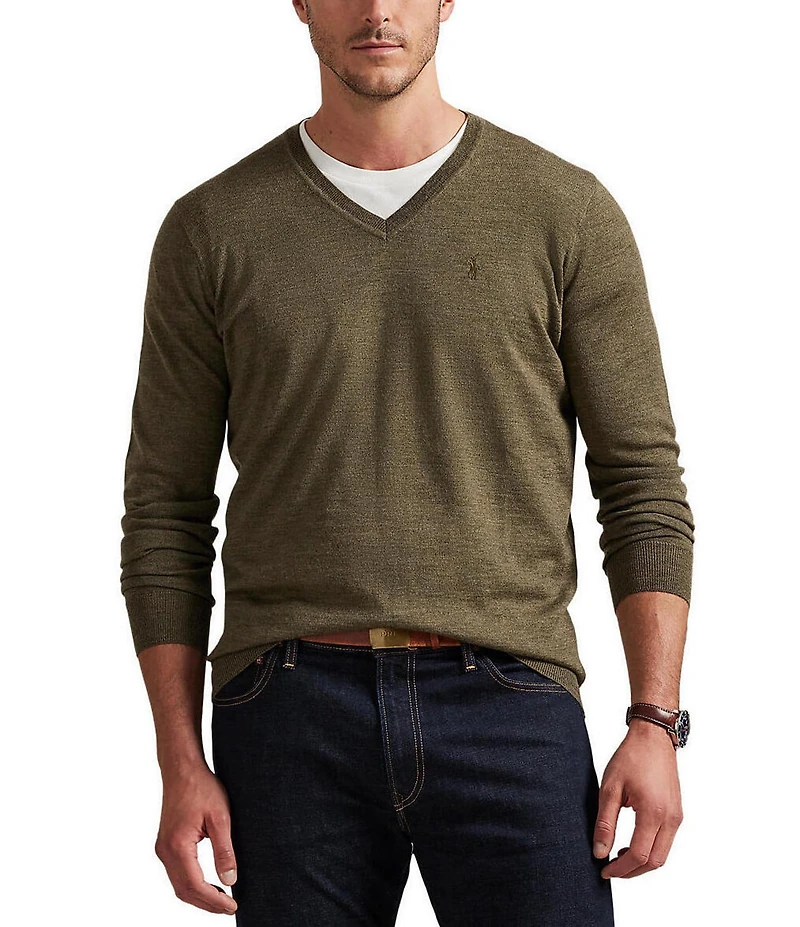 Polo Ralph Lauren Big & Tall Washable Wool V-Neck Sweater
