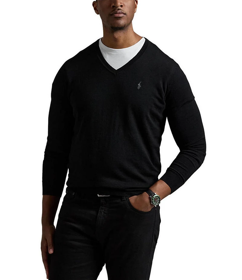 Polo Ralph Lauren Big & Tall Washable Wool V-Neck Sweater