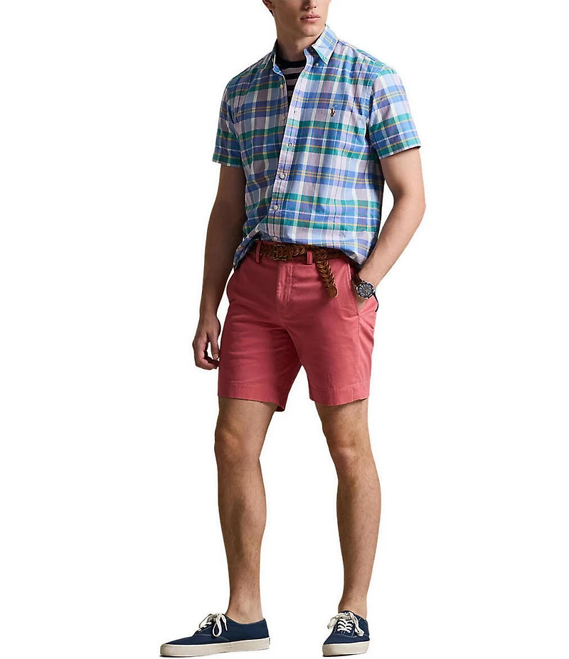 Polo Ralph Lauren Big and Tall Plaid Oxford Short Sleeve Woven Shirt