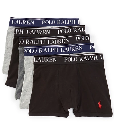 Polo Ralph Lauren Big Boys Cotton Stretch Boxer Brief 5-Pack