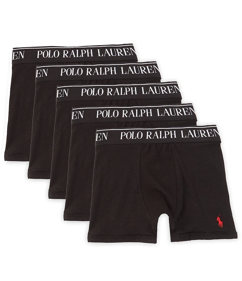 Polo Ralph Lauren Big Boys Cotton Stretch Boxer Brief 5-Pack