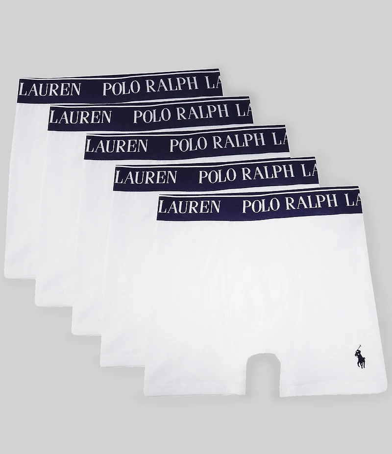 Polo Ralph Lauren Big Boys Cotton Stretch Boxer Brief 5-Pack