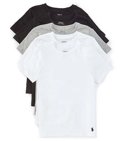 Polo Ralph Lauren Big Boys Short Sleeve Cotton Crew Undershirts 5-Pack