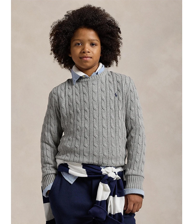Polo Ralph Lauren Big Boys Long Sleeve Cable Knit Sweater