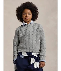 Polo Ralph Lauren Big Boys Long Sleeve Cable Knit Sweater