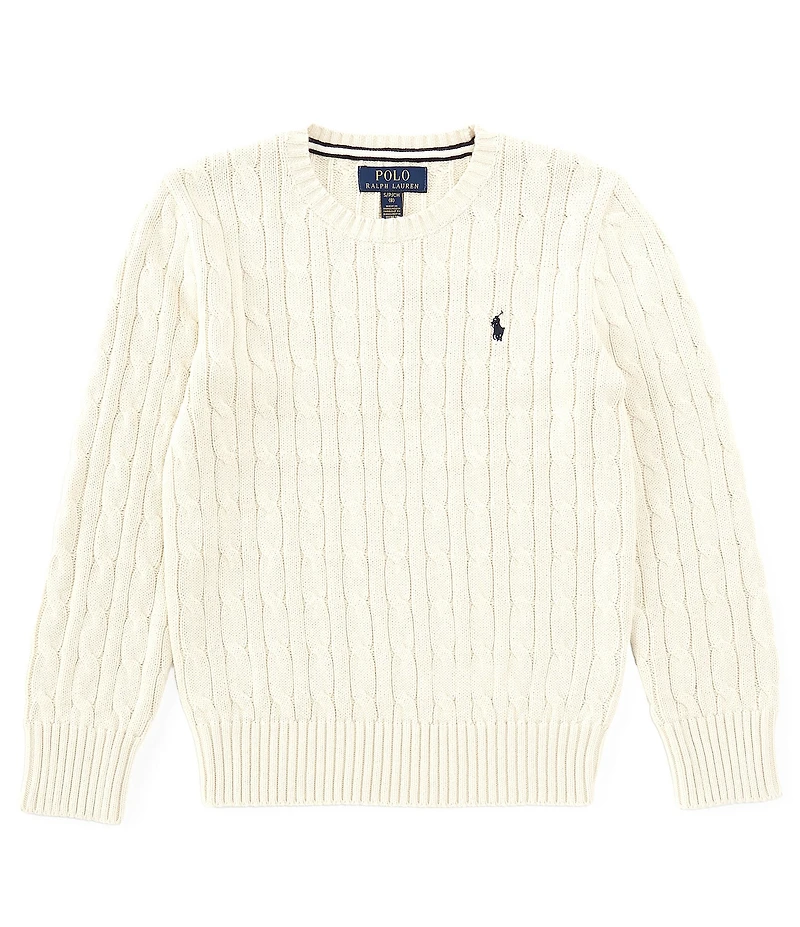 Polo Ralph Lauren Big Boys Long Sleeve Cable-Knit Sweater
