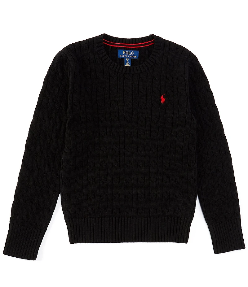 Polo Ralph Lauren Big Boys Long Sleeve Cable-Knit Sweater