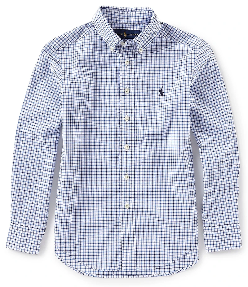 Polo Ralph Lauren Big Boys Long-Sleeve Checked Plaid Poplin Shirt