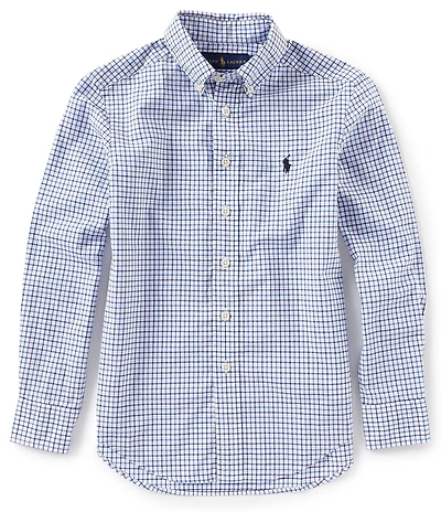 Polo Ralph Lauren Big Boys Long-Sleeve Checked Plaid Poplin Shirt
