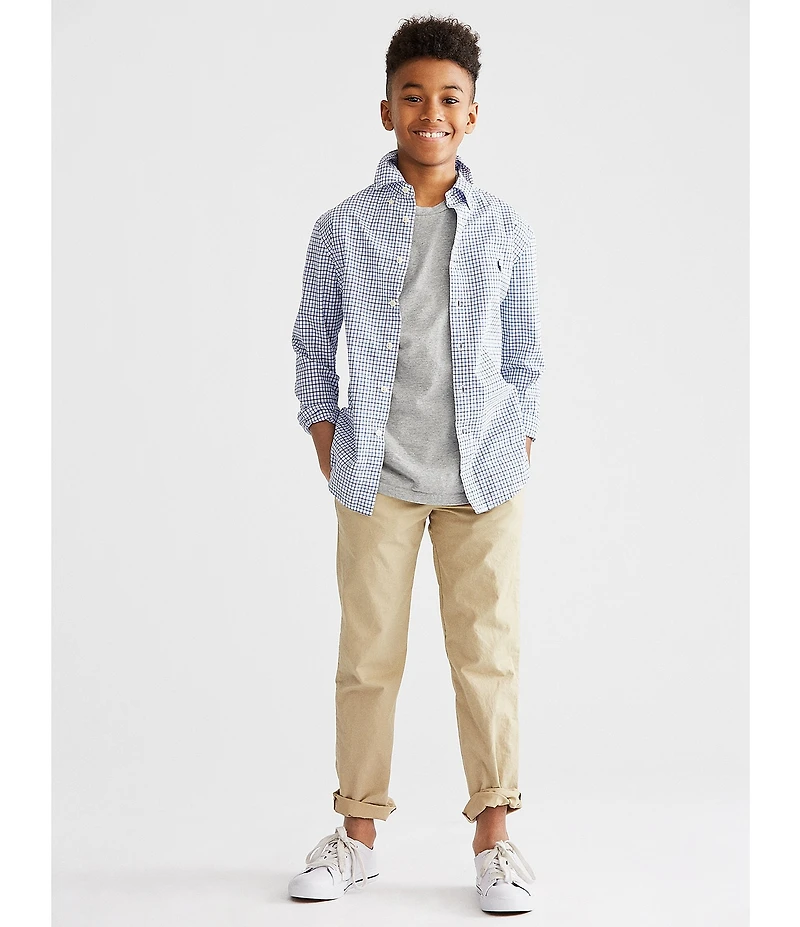 Polo Ralph Lauren Big Boys Long-Sleeve Checked Plaid Poplin Shirt