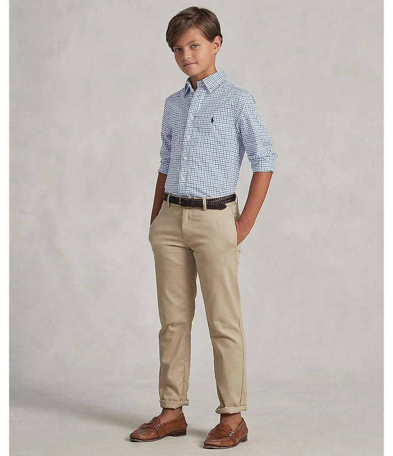Polo Ralph Lauren Big Boys Long-Sleeve Checked Plaid Poplin Shirt