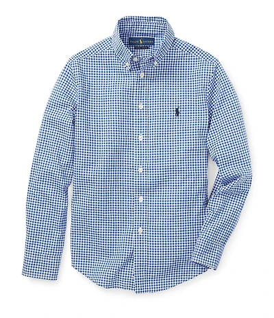Polo Ralph Lauren Big Boys Long Sleeve Gingham Poplin Sportshirt