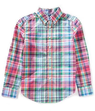 Polo Ralph Lauren Big Boys 8-20 Long Sleeve Plaid Poplin Shirt
