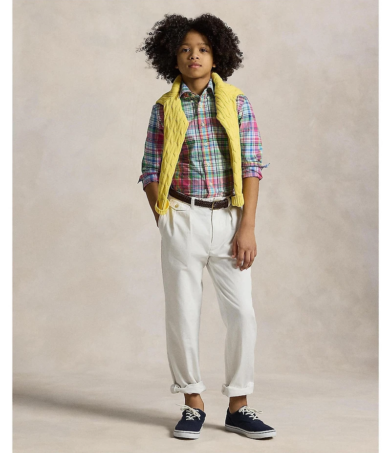 Polo Ralph Lauren Big Boys 8-20 Long Sleeve Plaid Poplin Shirt