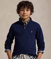 Polo Ralph Lauren Big Boys Long-Sleeve Quarter-Zip Interlock Pullover