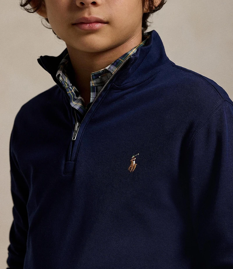 Polo Ralph Lauren Big Boys Long-Sleeve Quarter-Zip Interlock Pullover