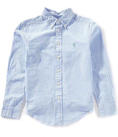 Polo Ralph Lauren Big Boys Long Sleeve Striped Seersucker Shirt