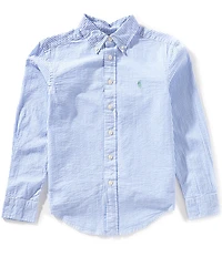 Polo Ralph Lauren Big Boys Long Sleeve Striped Seersucker Shirt
