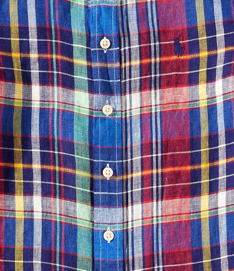 Polo Ralph Lauren Big Boys Short Sleeve Plaid Linen Shirt