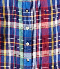 Polo Ralph Lauren Big Boys Short Sleeve Plaid Linen Shirt