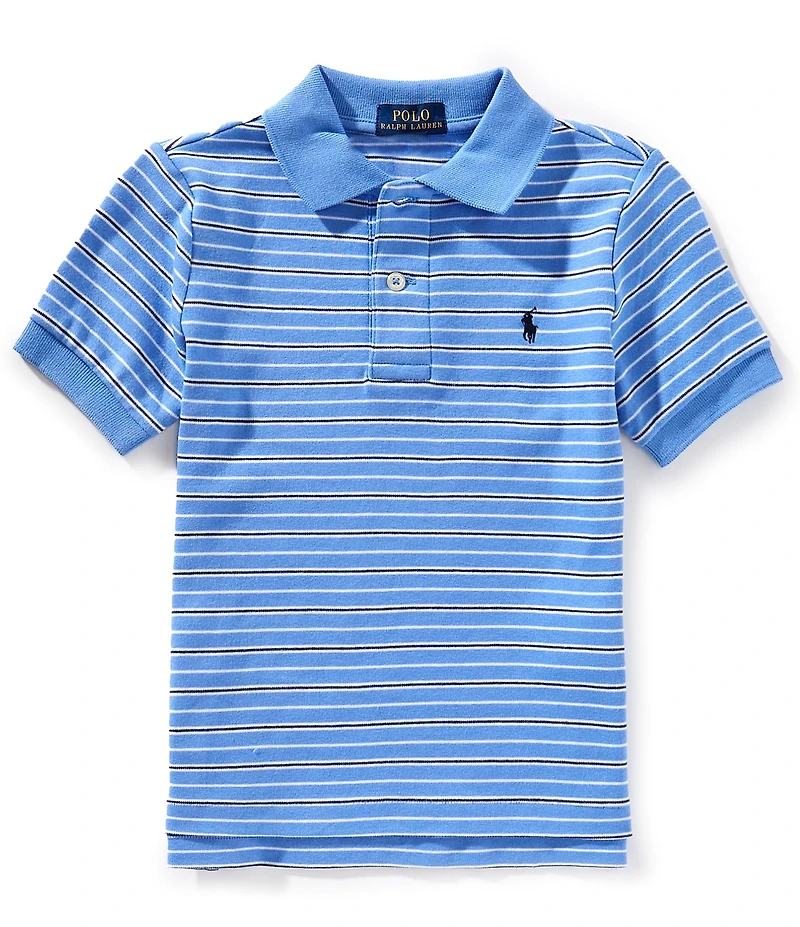Polo Ralph Lauren Big Boys Short Sleeve Striped Interlock Polo Shirt