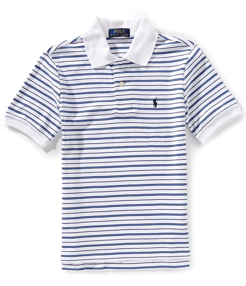 Polo Ralph Lauren Big Boys Short Sleeve Striped Interlock Polo Shirt
