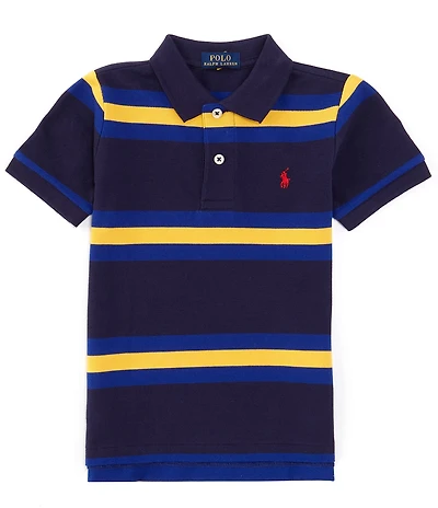 Polo Ralph Lauren Big Boys Short Sleeve Striped Mesh Polo Shirt