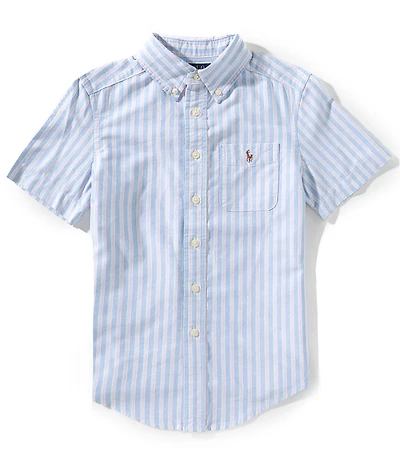 Polo Ralph Lauren Big Boys Short-Sleeve Striped Oxford Shirt