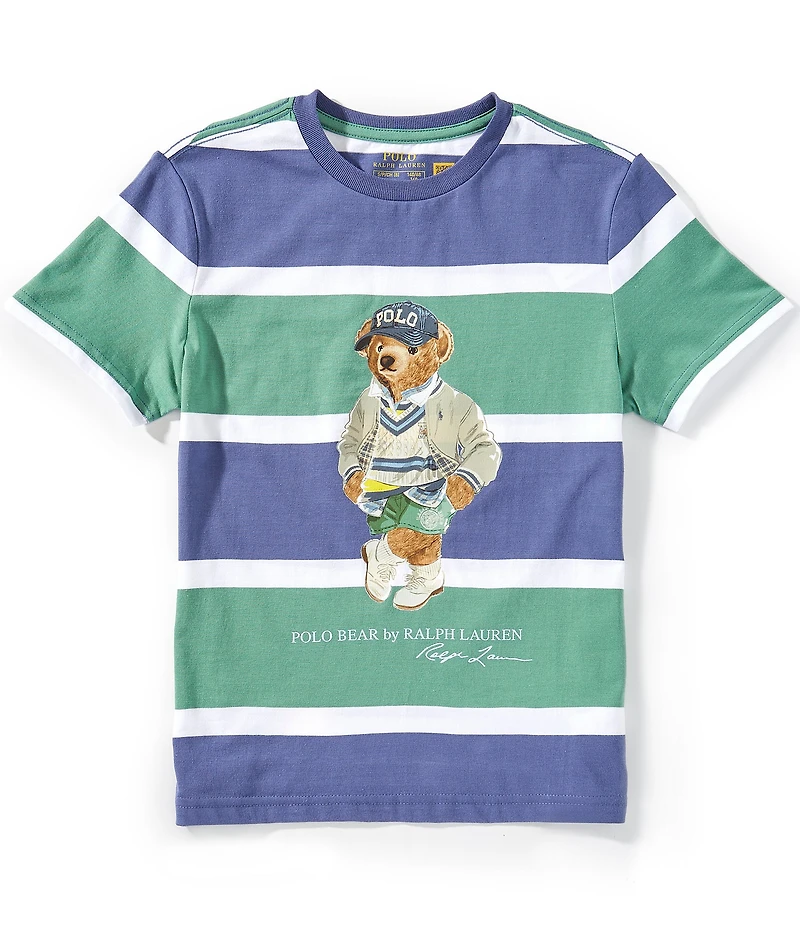 Polo Ralph Lauren Big Boys Short-Sleeve Striped Polo Bear Jersey T-Shirt