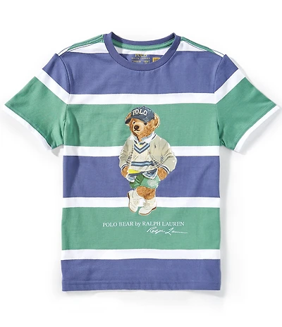 Polo Ralph Lauren Big Boys Short-Sleeve Striped Polo Bear Jersey T-Shirt