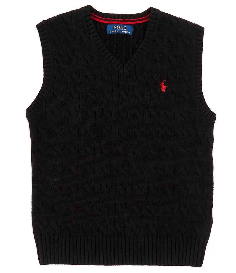 Polo Ralph Lauren Big Boys Sleeveless Cable-Knit Sweater Vest
