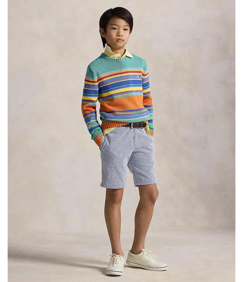 Polo Ralph Lauren Big Boys Striped Stretch Seersucker Shorts