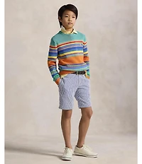 Polo Ralph Lauren Big Boys Striped Stretch Seersucker Shorts