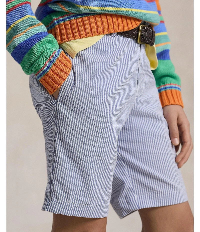 Polo Ralph Lauren Big Boys Striped Stretch Seersucker Shorts