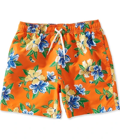 Polo Ralph Lauren Big Boys Hibiscus-Print Traveler Swim Trunks