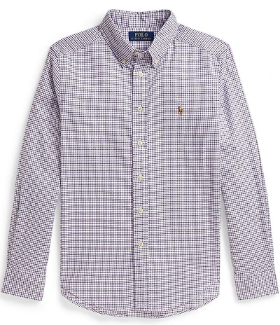 Polo Ralph Lauren Big Boys Long Sleeve Checked Performance Oxford Shirt