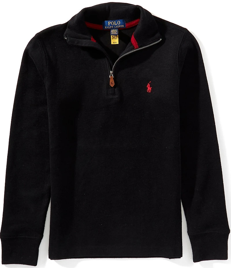 Polo Ralph Lauren Big Boys Long-Sleeve Estate-Rib Quarter-Zip Pullover