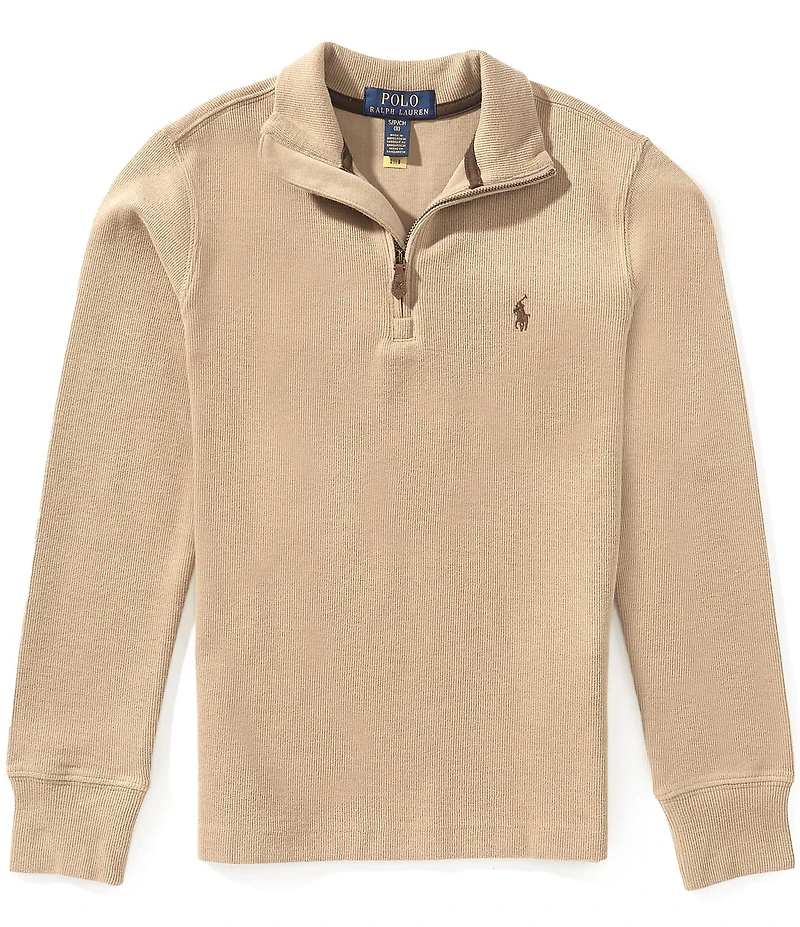 Polo Ralph Lauren Big Boys Long Sleeve Estate Rib Quarter Zip Pullover