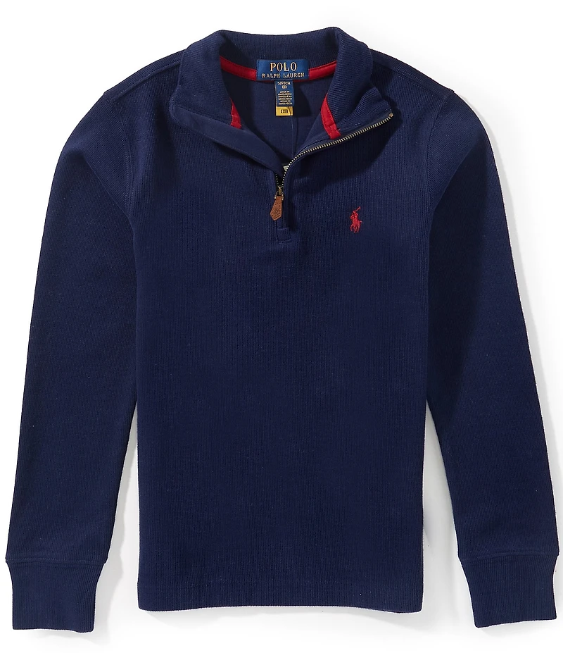 Polo Ralph Lauren Big Boys Long Sleeve Estate Rib Quarter Zip Pullover