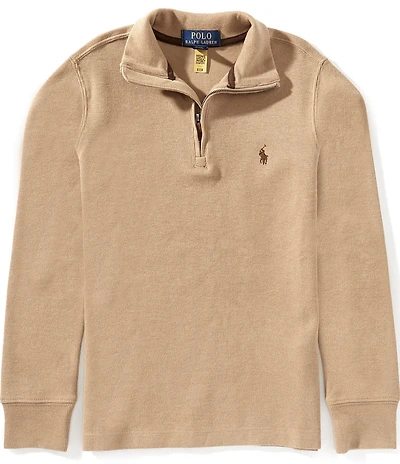 Polo Ralph Lauren Big Boys Long-Sleeve Estate-Rib Quarter-Zip Pullover