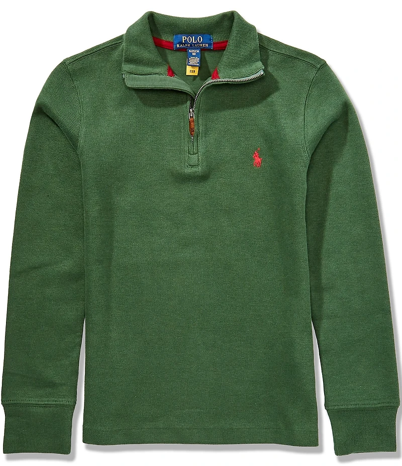 Polo Ralph Lauren Big Boys Long-Sleeve Estate-Rib Quarter-Zip Pullover