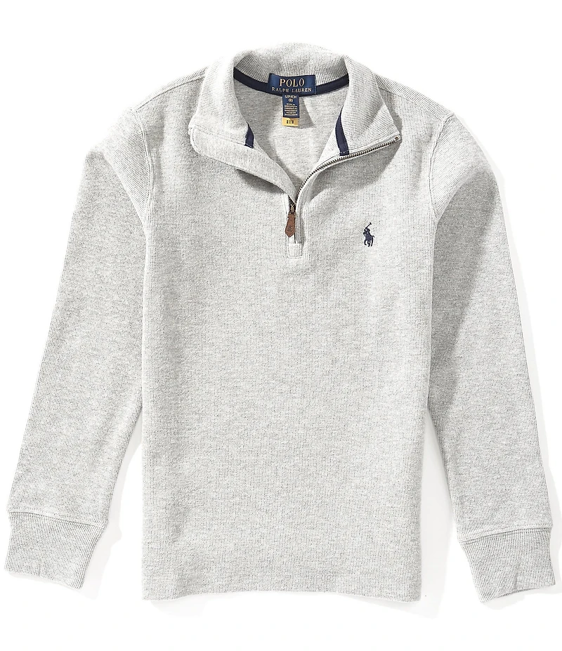 Polo Ralph Lauren Big Boys Long Sleeve Estate Rib Quarter Zip Pullover