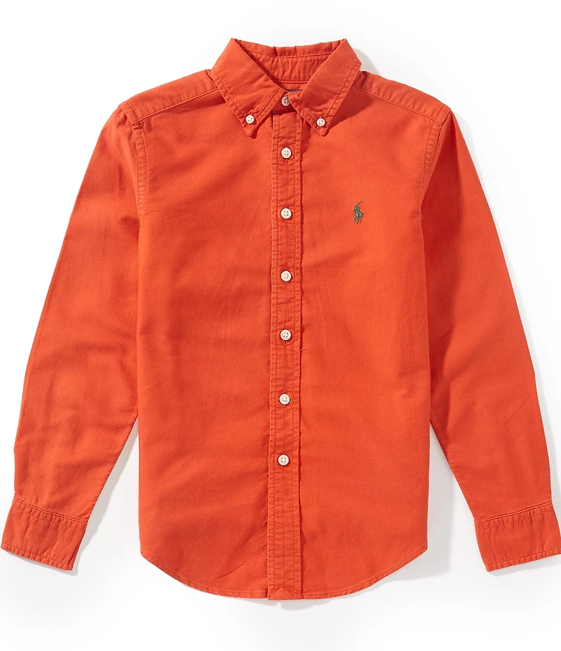 Polo Ralph Lauren Big Boys Long-Sleeve Garment-Dyed Oxford Shirt