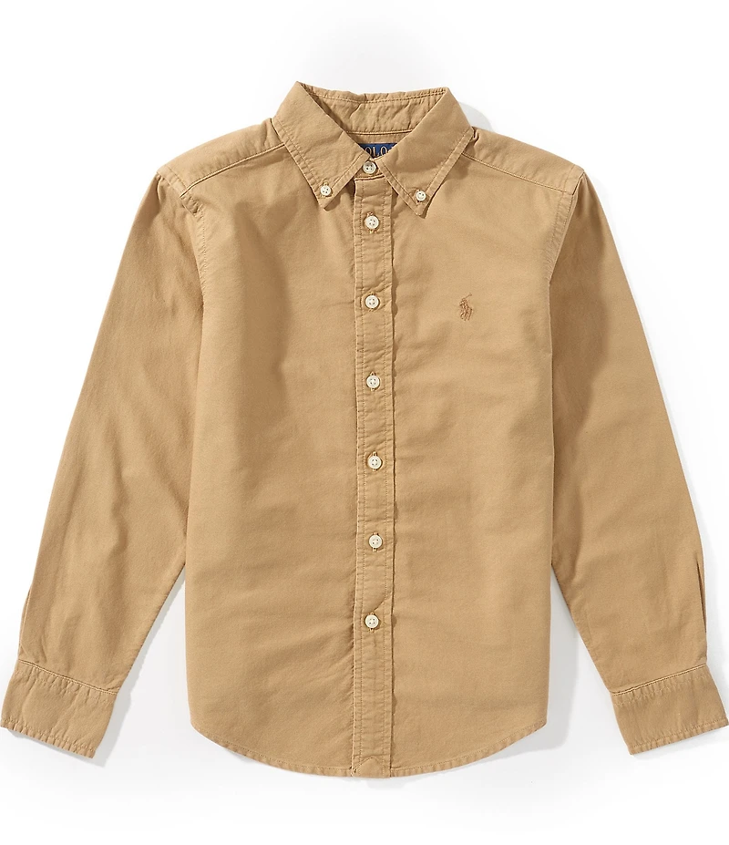 Polo Ralph Lauren Big Boys Long-Sleeve Garment-Dyed Oxford Shirt