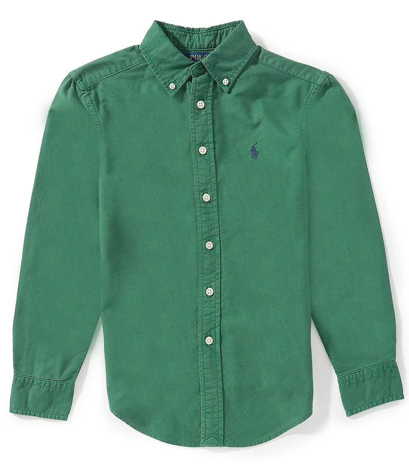 Polo Ralph Lauren Big Boys Long-Sleeve Garment-Dyed Oxford Shirt