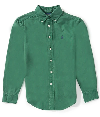 Polo Ralph Lauren Big Boys Long-Sleeve Garment-Dyed Oxford Shirt